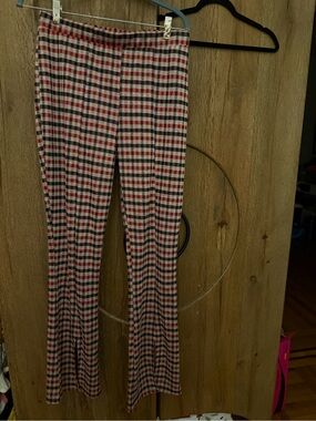 Urban Renewal Red & Black Plaid Boot-Cut Pants